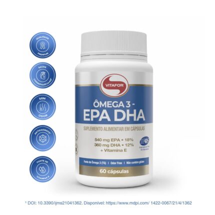 Ômega 3 EPA DHA Vitafor com 60 cápsulas